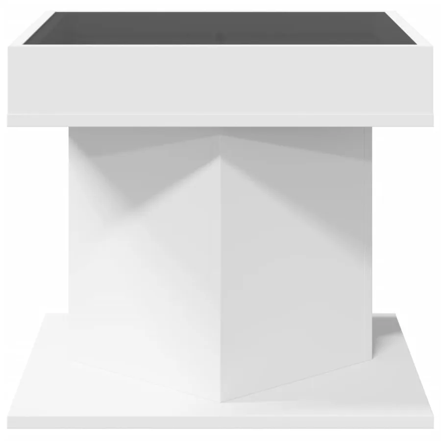Table basse avec LED blanc 50x50x45 cm bois d'ingénierie - 6