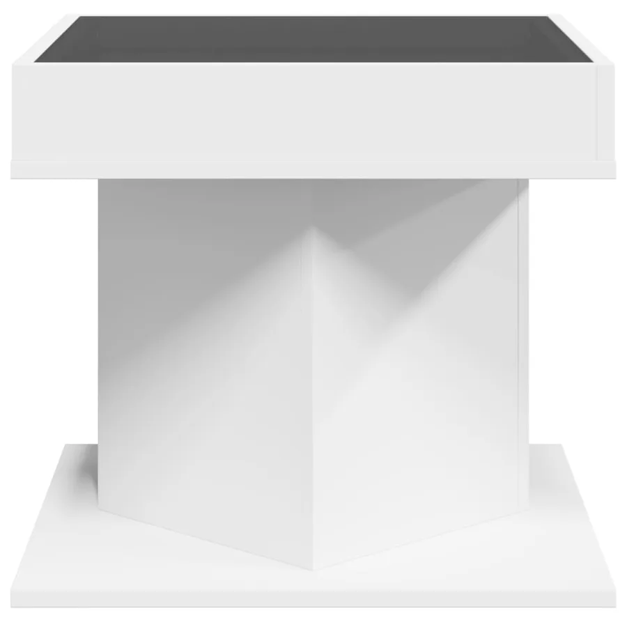 Table basse avec LED blanc 50x50x45 cm bois d'ingénierie - 7