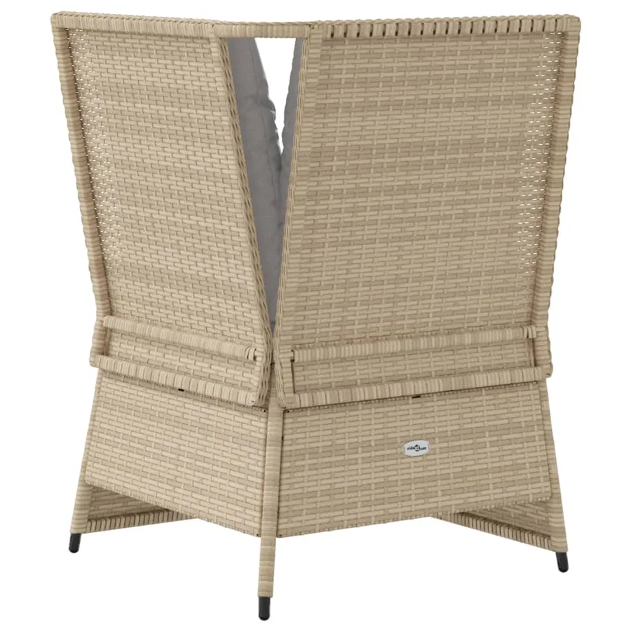 Canapé d'angle de jardin avec coussins beige résine tressée - 6