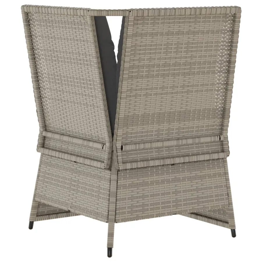 Canapé d'angle de jardin et coussins gris clair résine tressée - 6