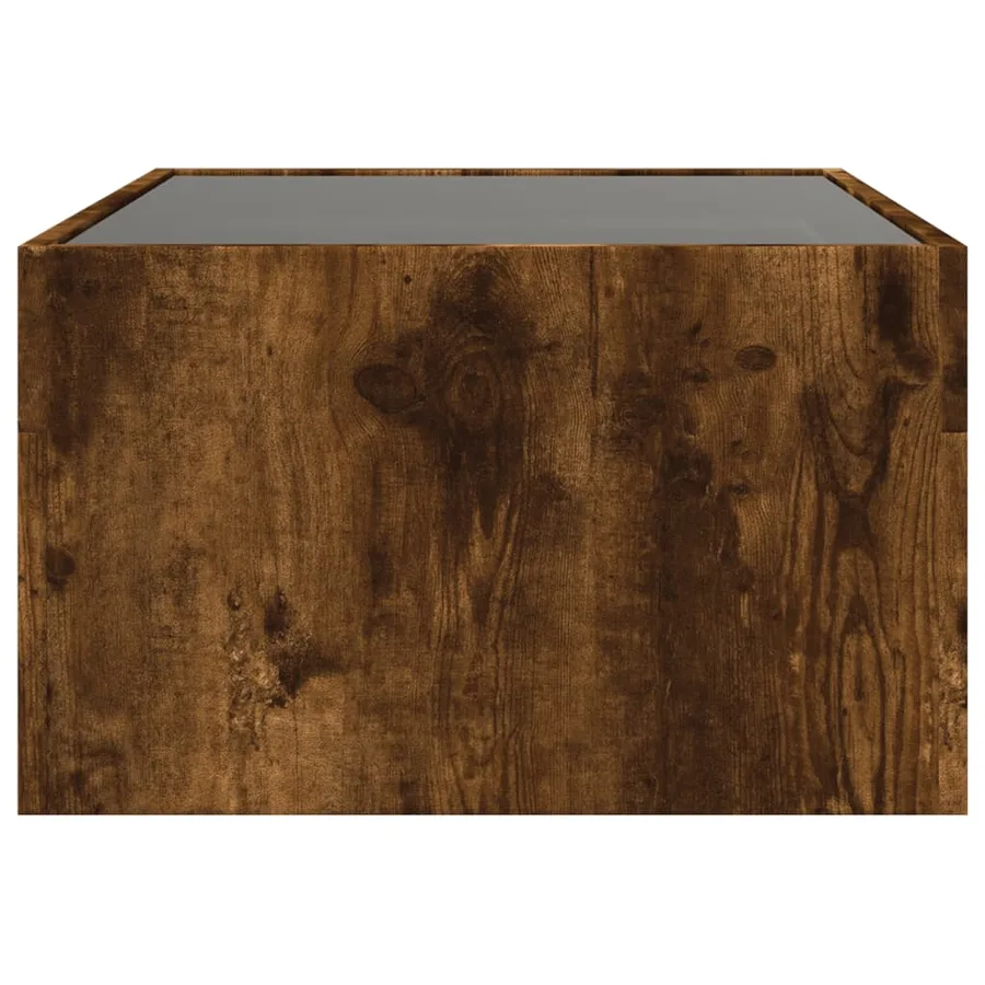 Table basse avec LED infini chêne fumé 70x50x30 cm - 7