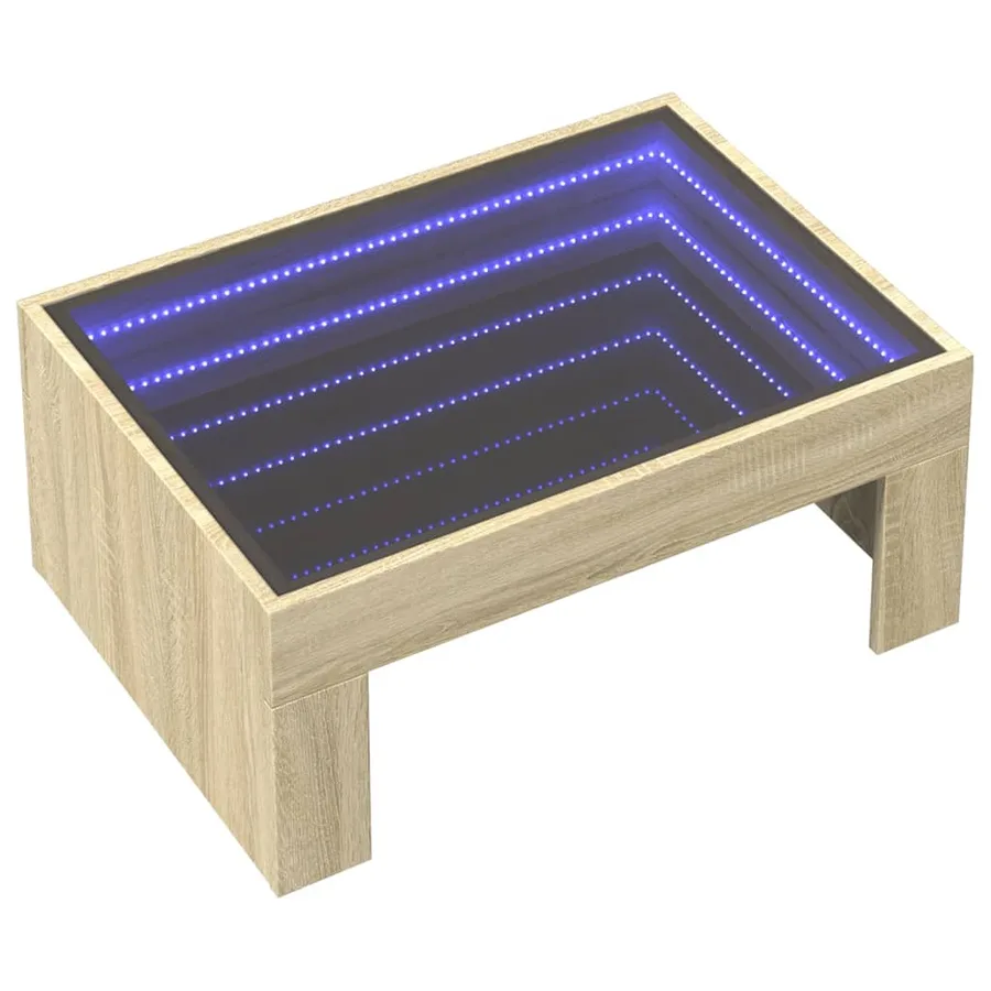 Table basse avec LED infini chêne sonoma 70x50x30 cm - 3