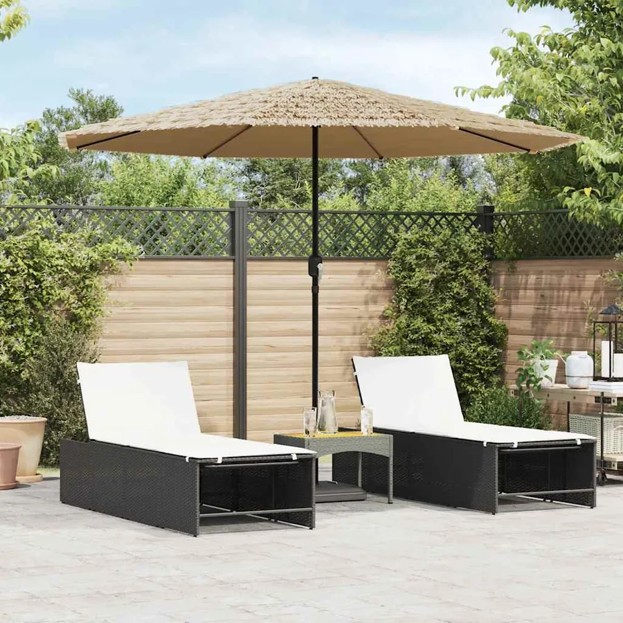 Parasol de jardin avec mât en acier marron 324x324x247 cm