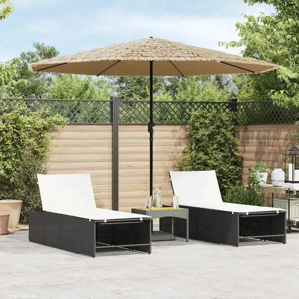 Parasol de jardin avec mât en acier marron 324x324x247 cm