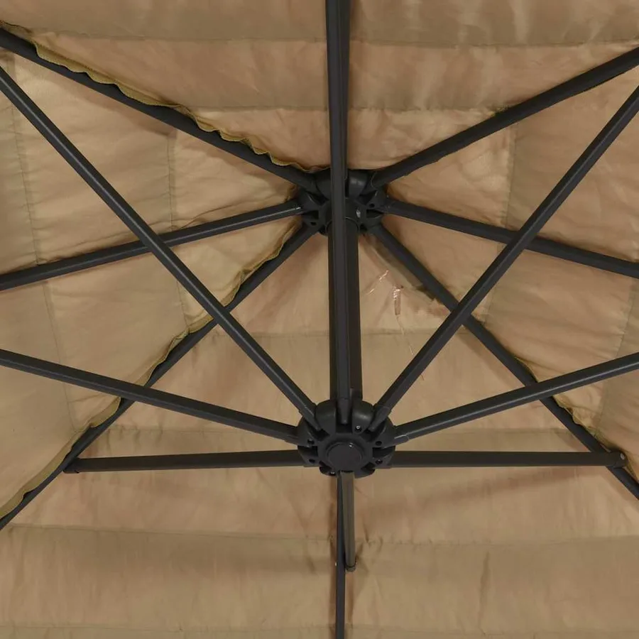Parasol de jardin avec mât en acier marron 324x324x247 cm - 7