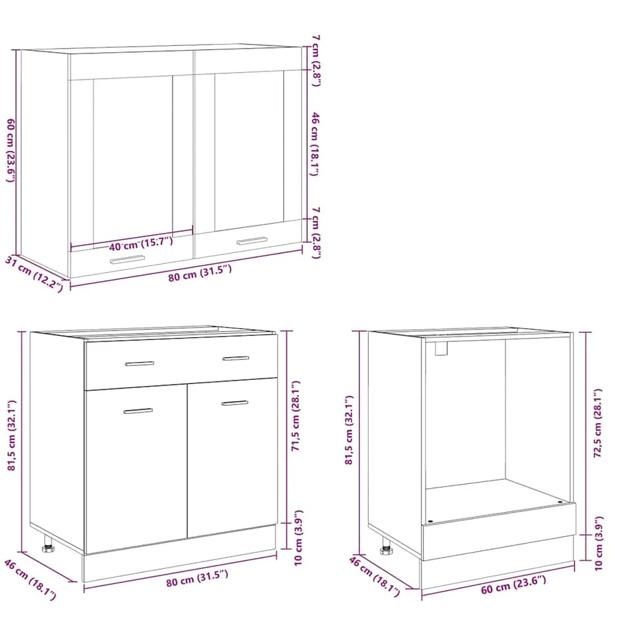 Ensemble de 8 meubles de cuisine "Lyon" en chêne Sonoma - 15