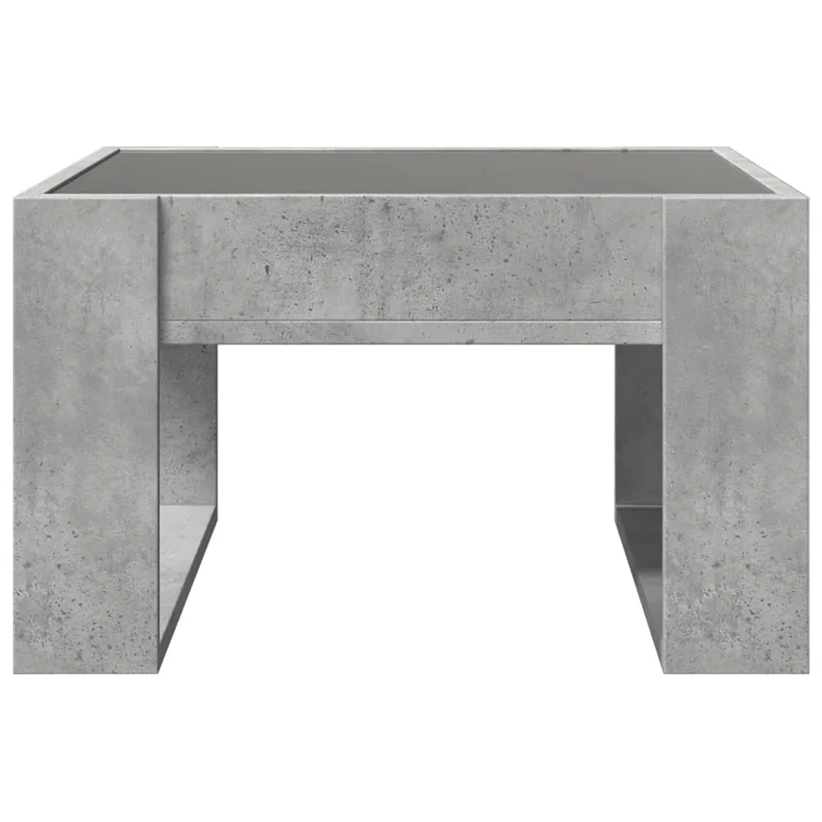 Table basse avec LED infini gris béton 50x53x30 cm - 7