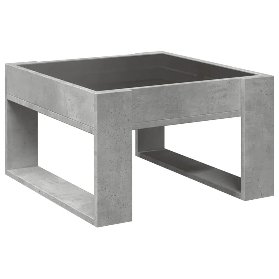 Table basse avec LED infini gris béton 50x53x30 cm - 8