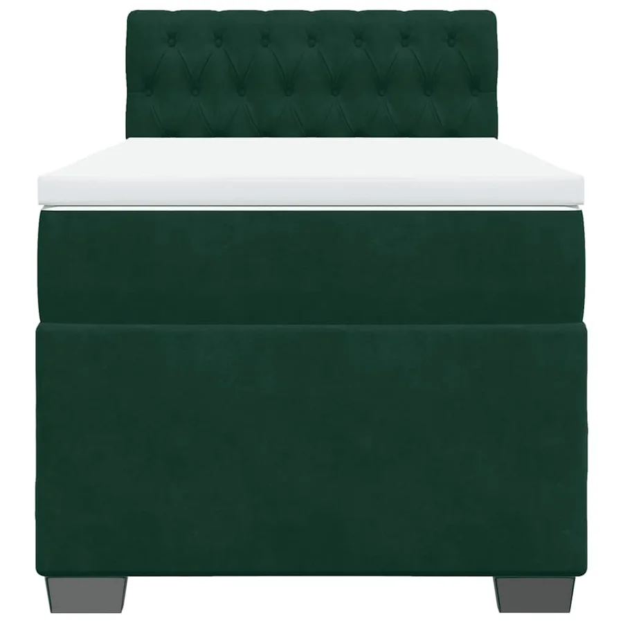 Sommier à lattes de lit avec matelas Vert foncé 90x200 cm - 6