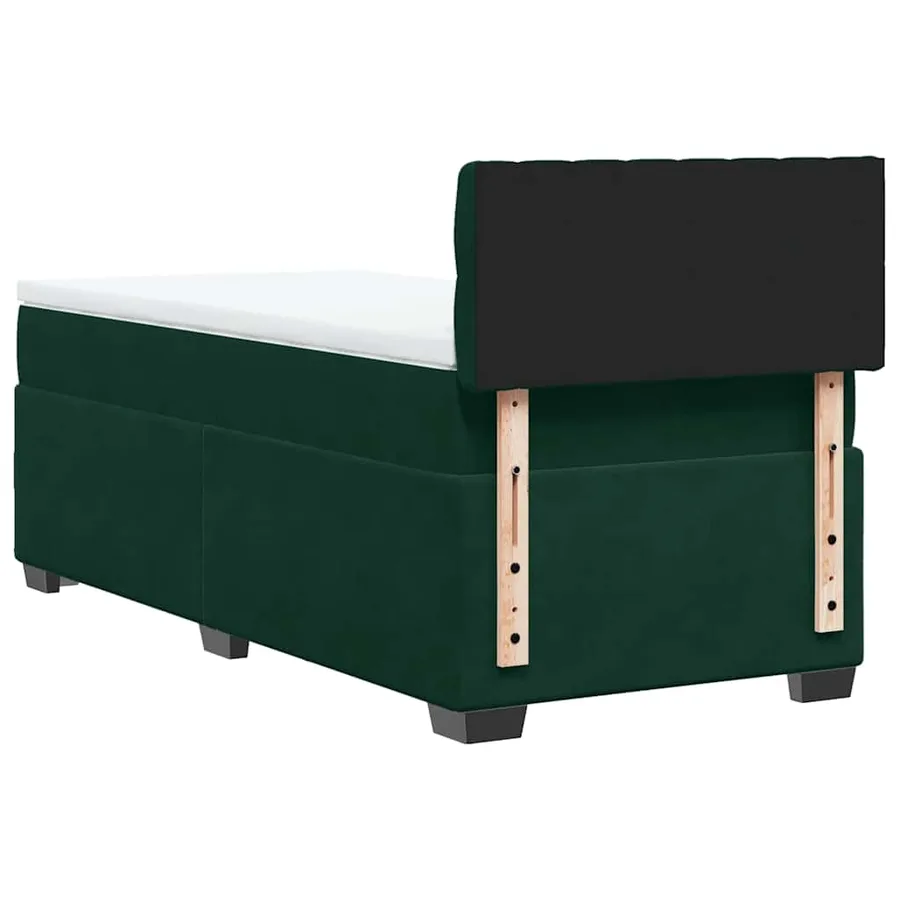 Sommier à lattes de lit avec matelas Vert foncé 90x200 cm - 8
