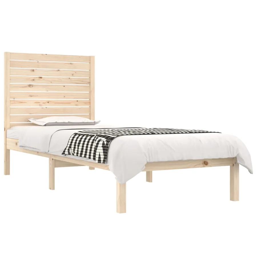 Cadre de lit sans matelas 75x190 cm bois massif - 3