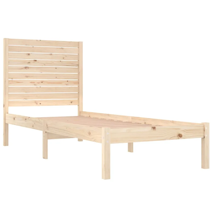 Cadre de lit sans matelas 75x190 cm bois massif - 4