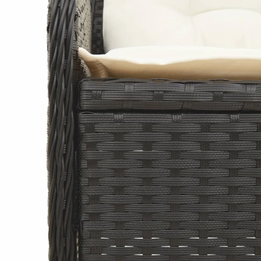 Salon de jardin 5 pcs avec coussins Noir Résine tressée - 9