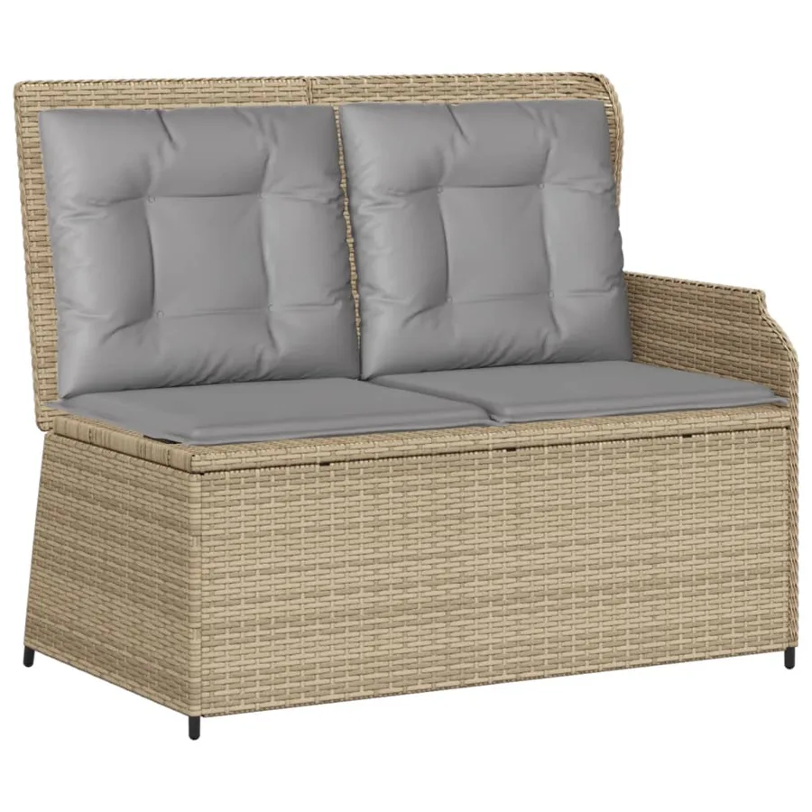 Salon de jardin avec coussins 7 pcs beige résine tressée - 4
