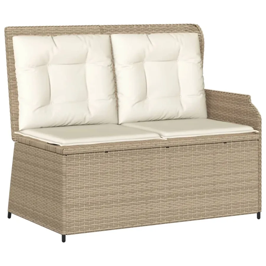 Salon de jardin avec coussins 6 pcs beige résine tressée - 4