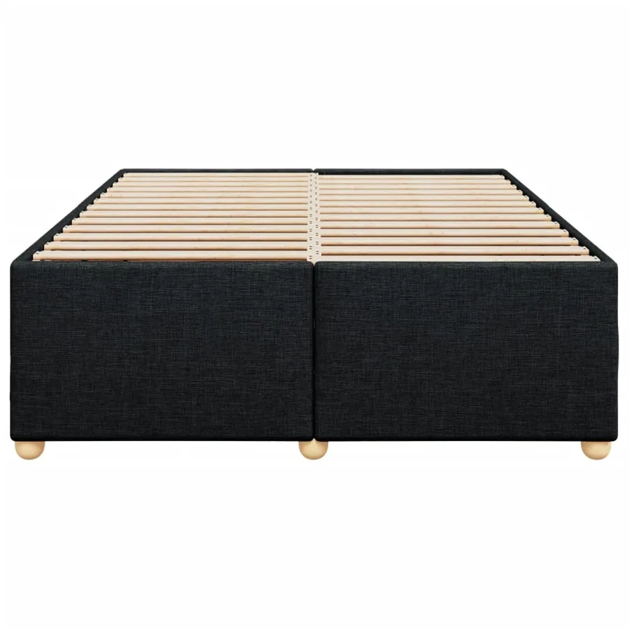Cadre de lit sans matelas noir 160x200 cm tissu - 4