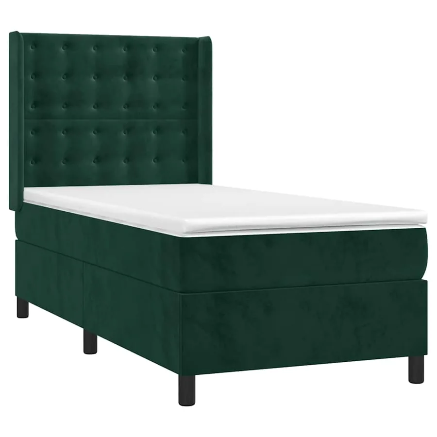Sommier à lattes de lit avec matelas Vert foncé 90x200 cm - 3