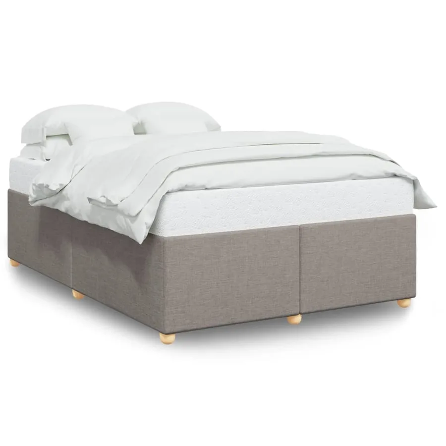 Cadre de lit sans matelas taupe 160x200 cm tissu - 2
