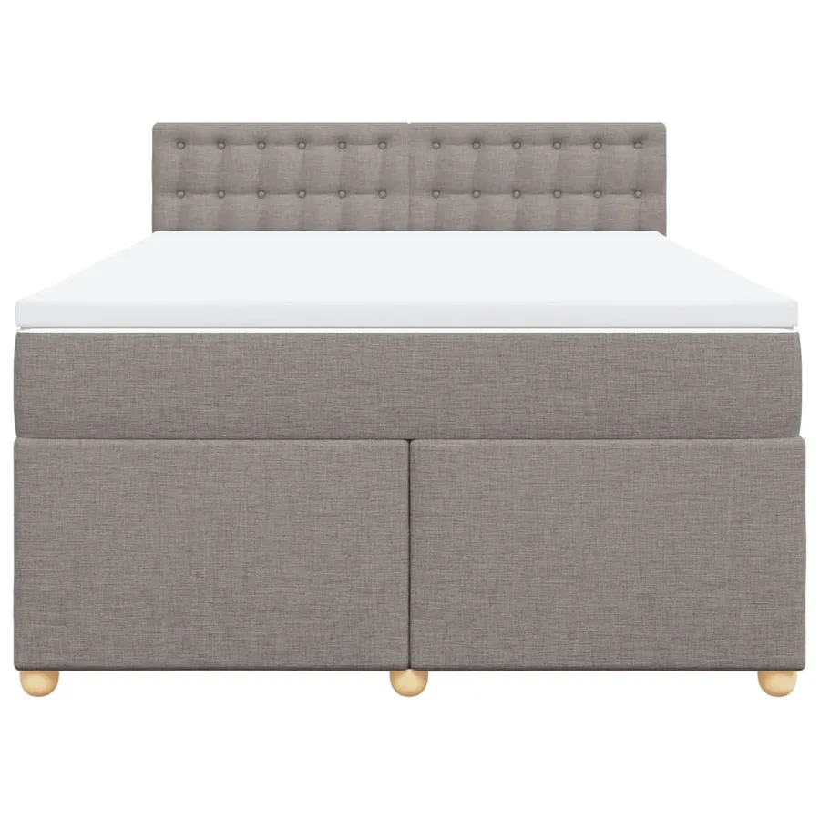 Sommier à lattes de lit avec matelas Taupe 160x200 cm Tissu - 4