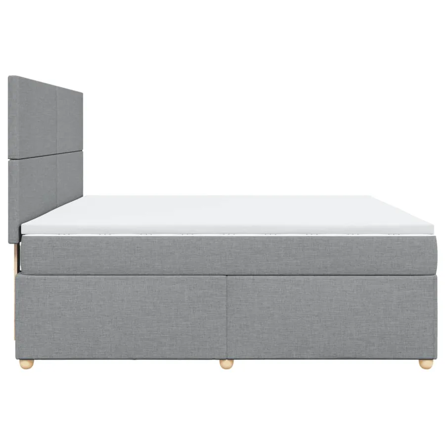 Sommier à lattes de lit avec matelas Gris clair 180x200cm Tissu - 5