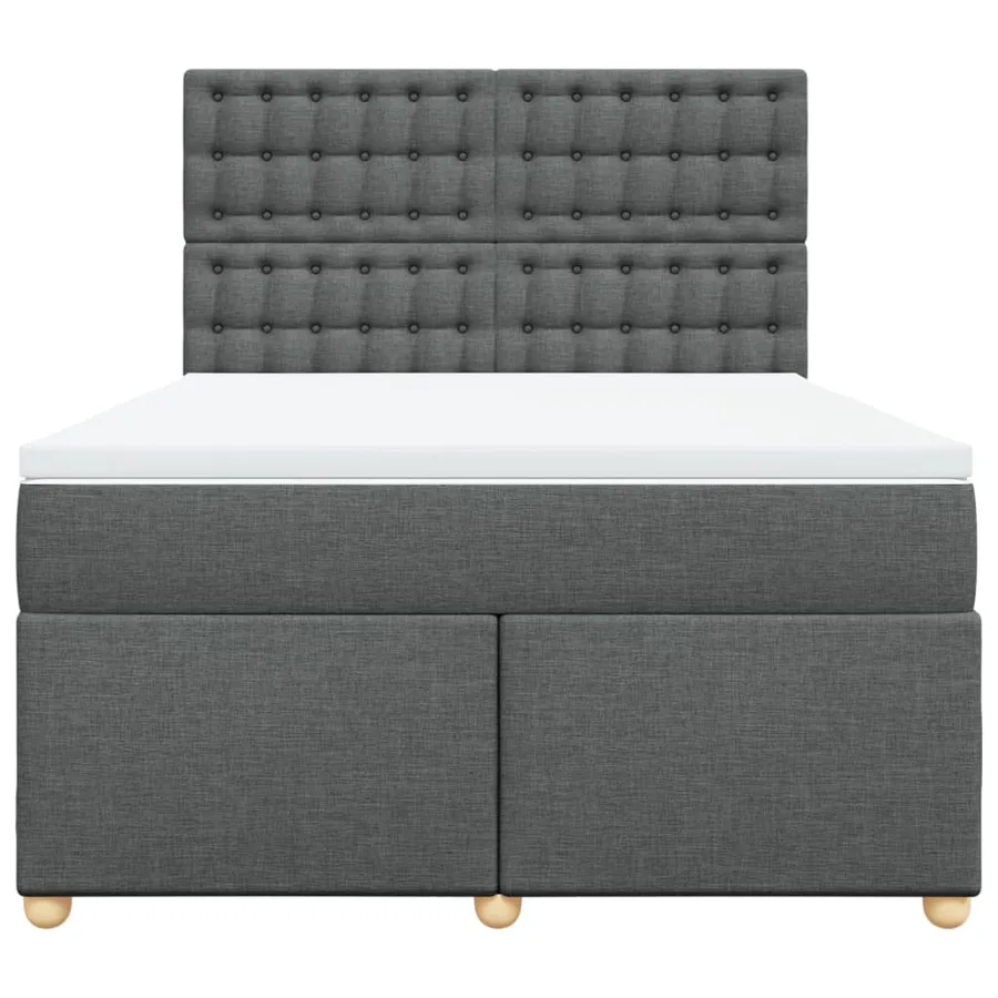 Sommier à lattes de lit avec matelas Gris foncé 160x200cm Tissu - 4