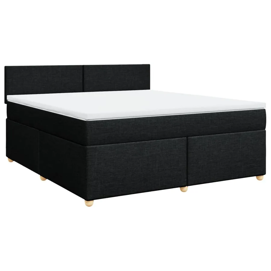 Sommier à lattes de lit avec matelas Noir 180x200 cm Tissu - 2