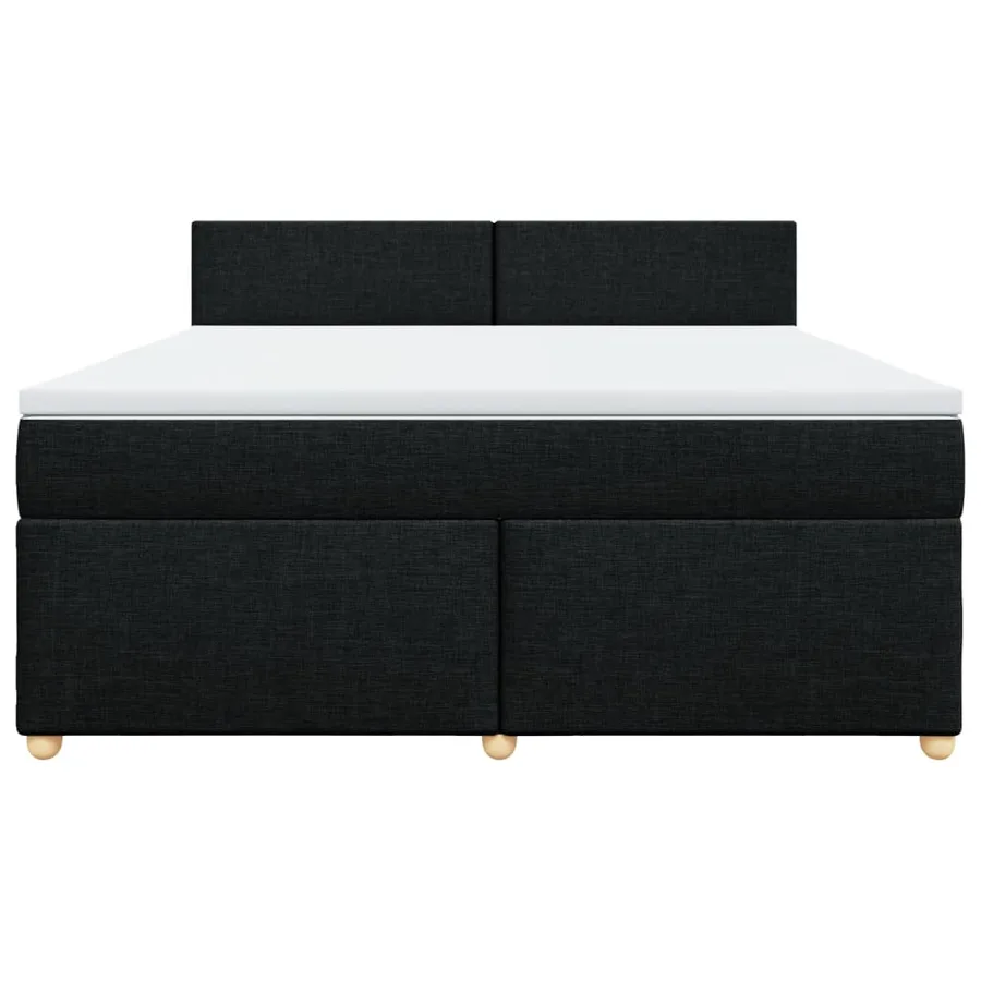 Sommier à lattes de lit avec matelas Noir 180x200 cm Tissu - 4
