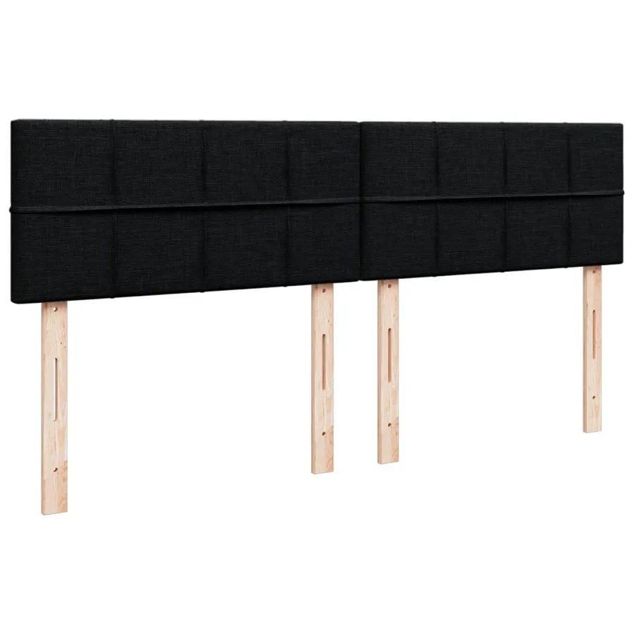 Sommier à lattes de lit avec matelas Noir 180x200 cm Tissu - 10