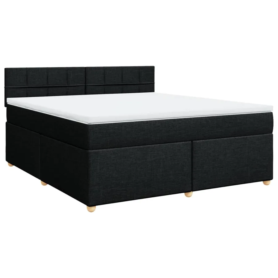 Sommier à lattes de lit avec matelas Noir 180x200 cm Tissu - 2