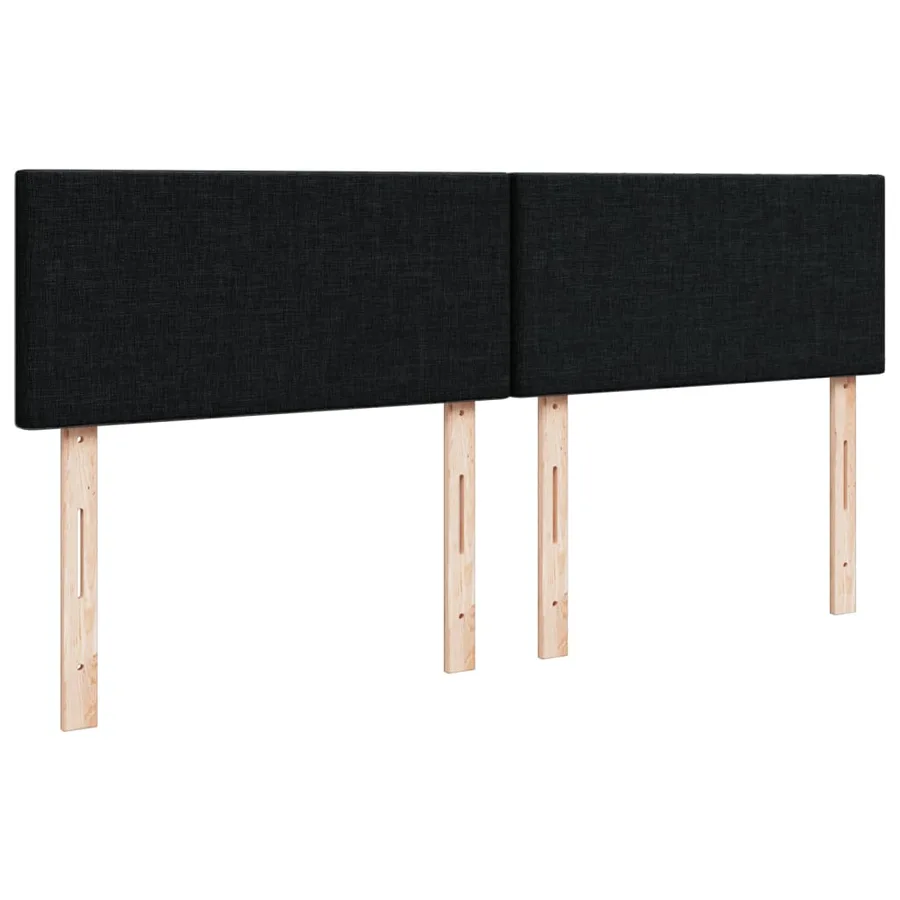 Sommier à lattes de lit avec matelas Noir 140x190 cm Tissu - 10