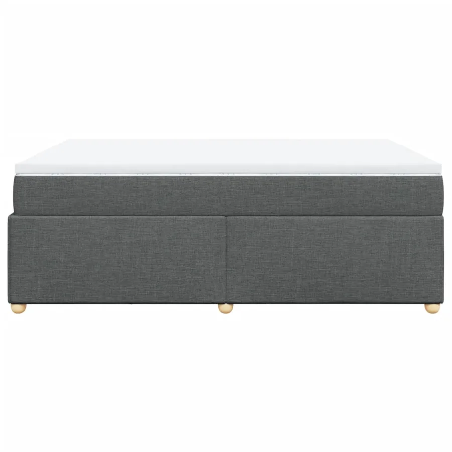 Sommier à lattes de lit avec matelas Gris foncé 140x190cm Tissu - 8