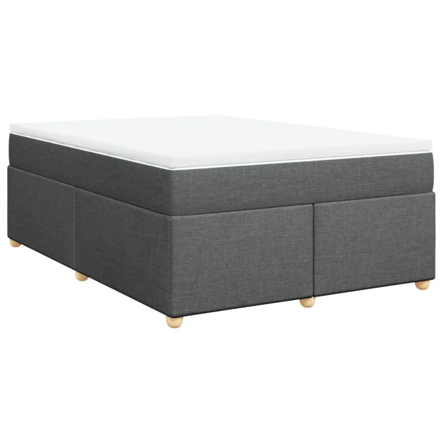 Sommier à lattes de lit avec matelas Gris foncé 140x190cm Tissu - 9