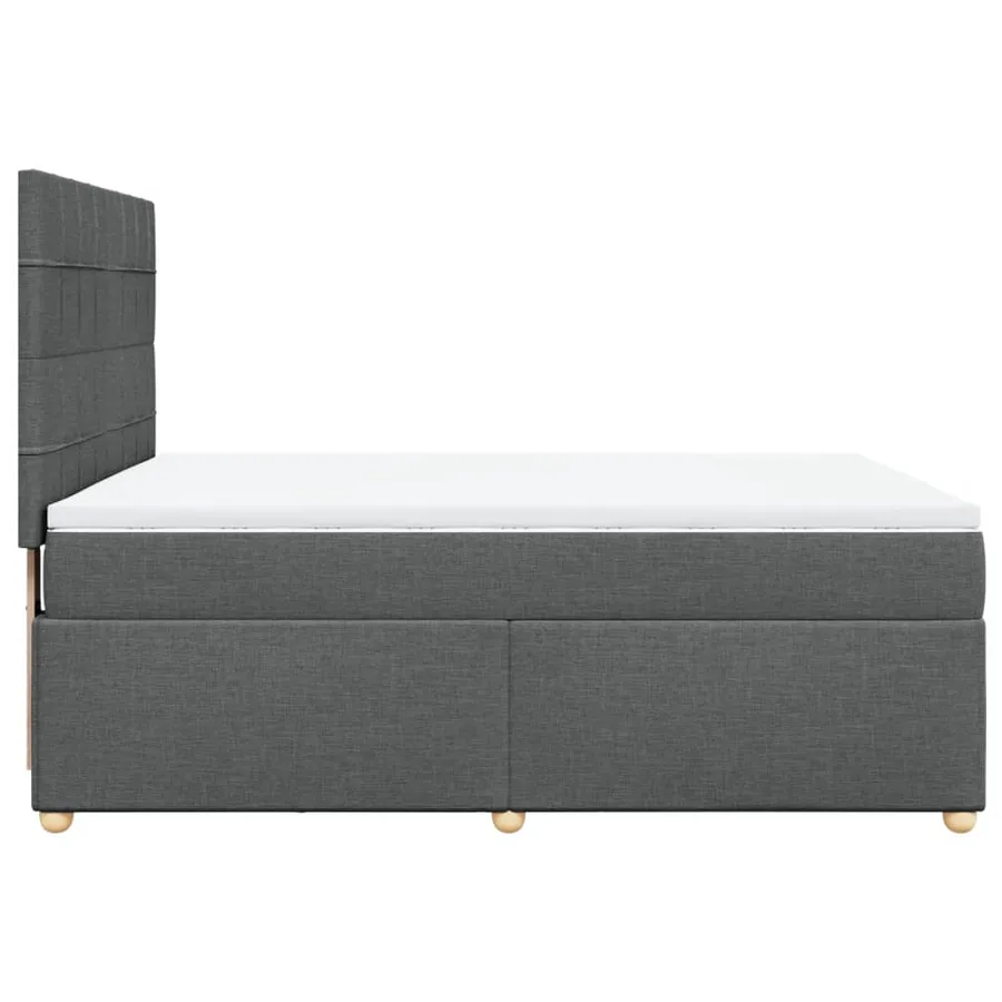 Sommier à lattes de lit avec matelas Gris foncé 140x190cm Tissu - 5