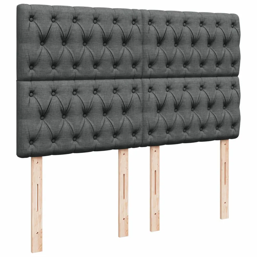Sommier à lattes de lit avec matelas Gris foncé 140x190cm Tissu - 7