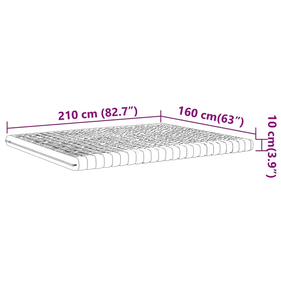 Matelas en mousse blanc 160x210 cm 7 zones dureté 20 ILD - 9