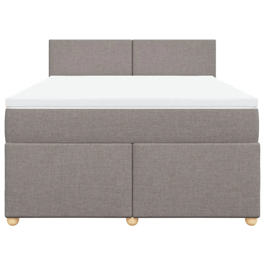 Sommier à lattes de lit avec matelas Taupe 140x200 cm Tissu - 4
