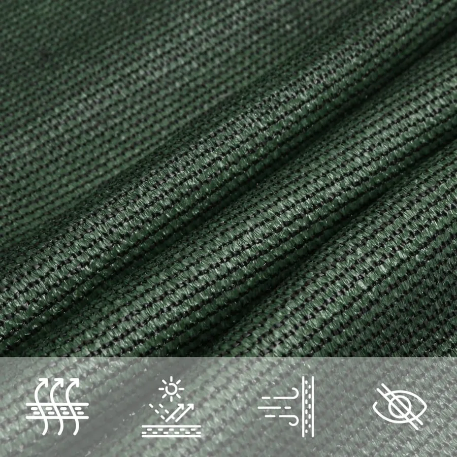 Voile d'ombrage 160 g/m² Vert foncé 2x2 m PEHD - 5