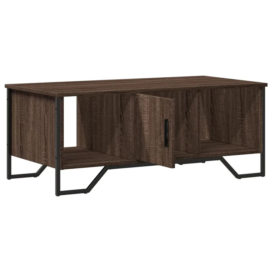 Table basse chêne marron 100x51x40 cm bois d'ingénierie - 10