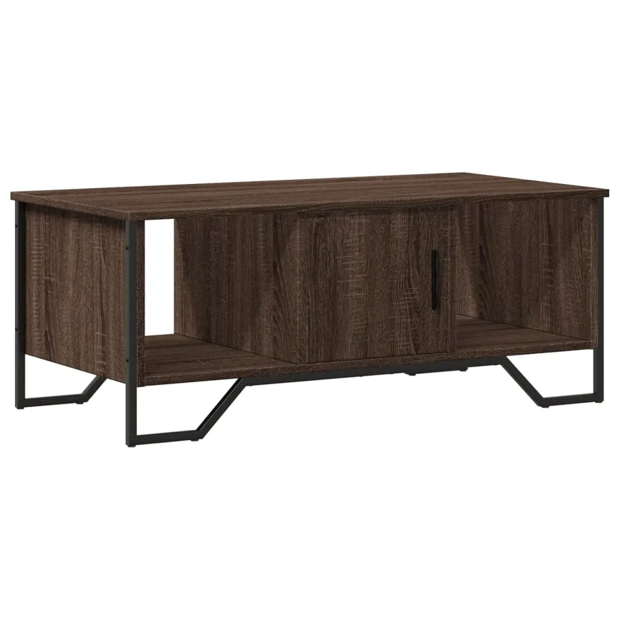 Table basse chêne marron 100x51x40 cm bois d'ingénierie - 2