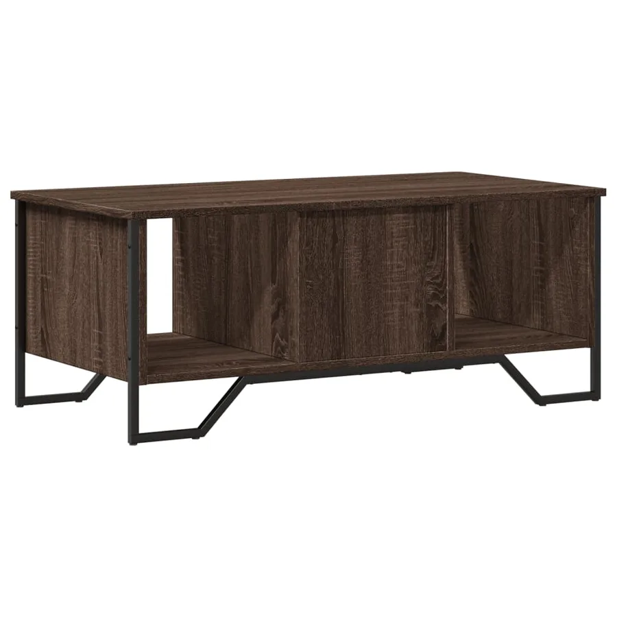 Table basse chêne marron 100x51x40 cm bois d'ingénierie - 7