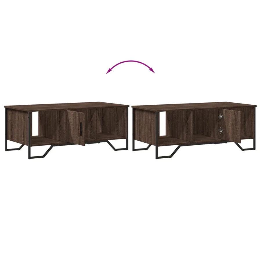 Table basse chêne marron 100x51x40 cm bois d'ingénierie - 8