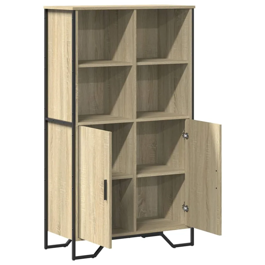 Buffet haut chêne sonoma 79,5x35,5x137,5 cm bois d'ingénierie - 8