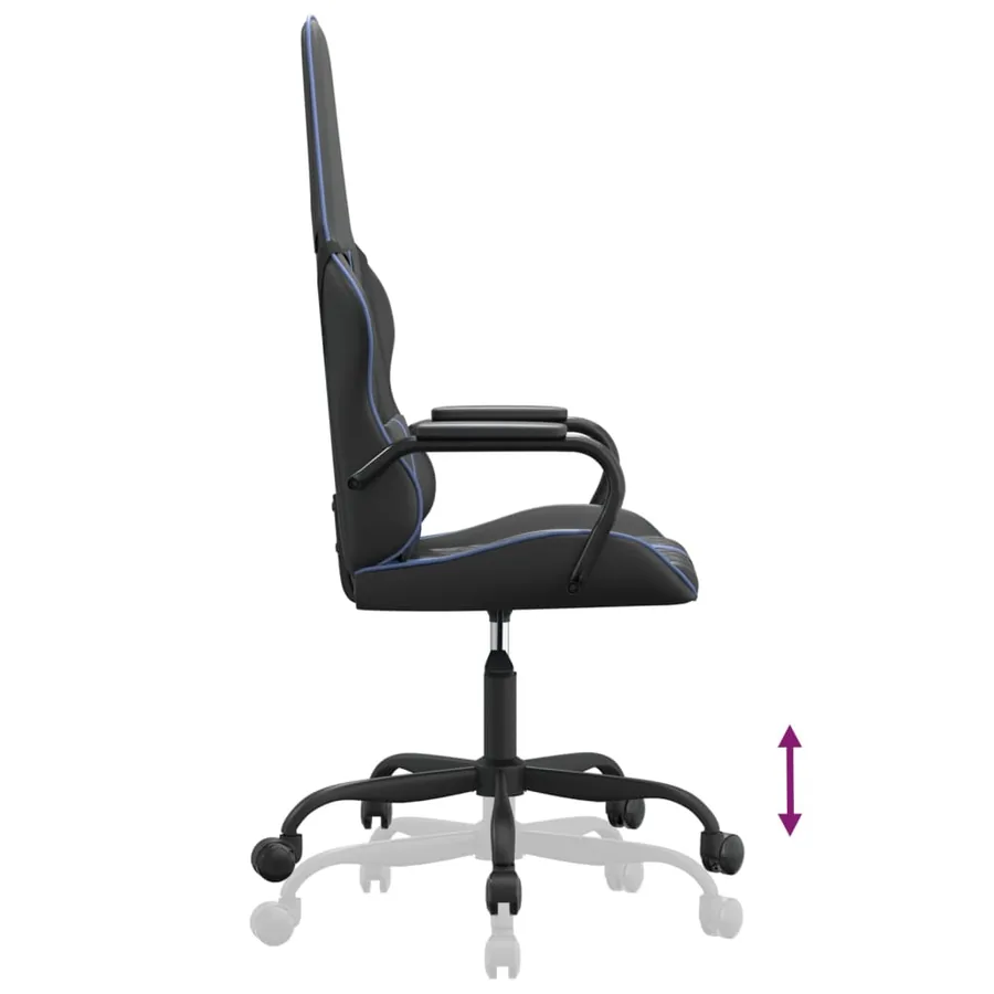 Chaise de jeu Noir et bleu Similicuir - 6