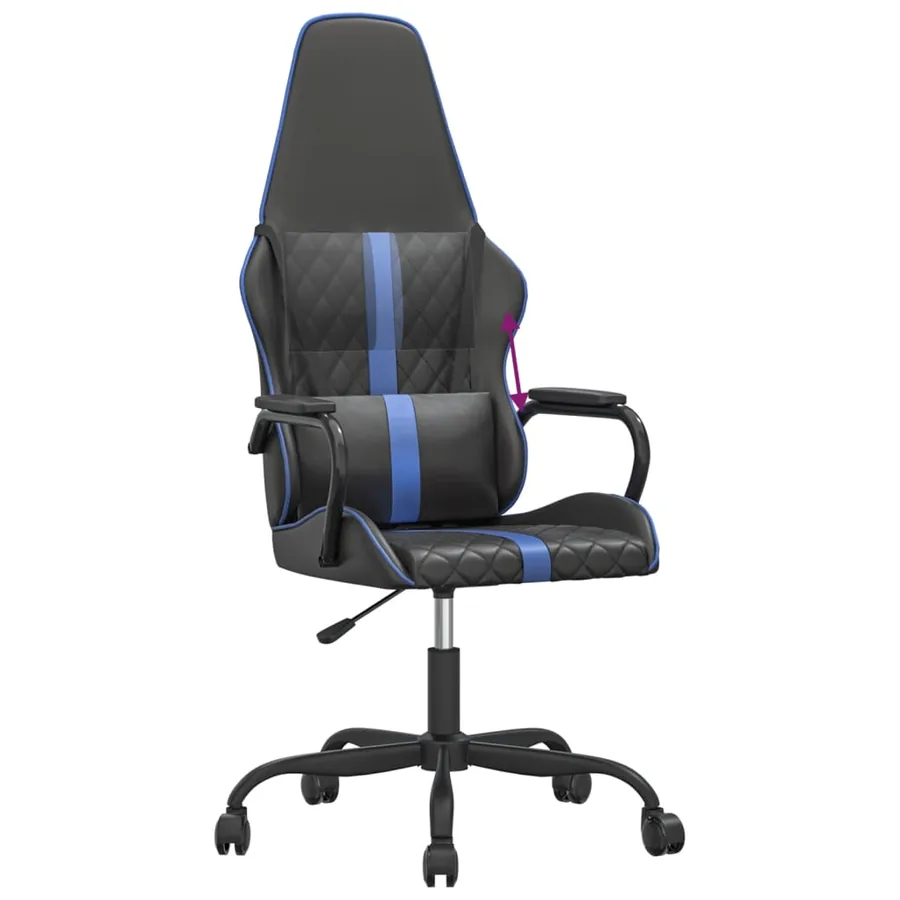 Chaise de jeu Noir et bleu Similicuir - 7