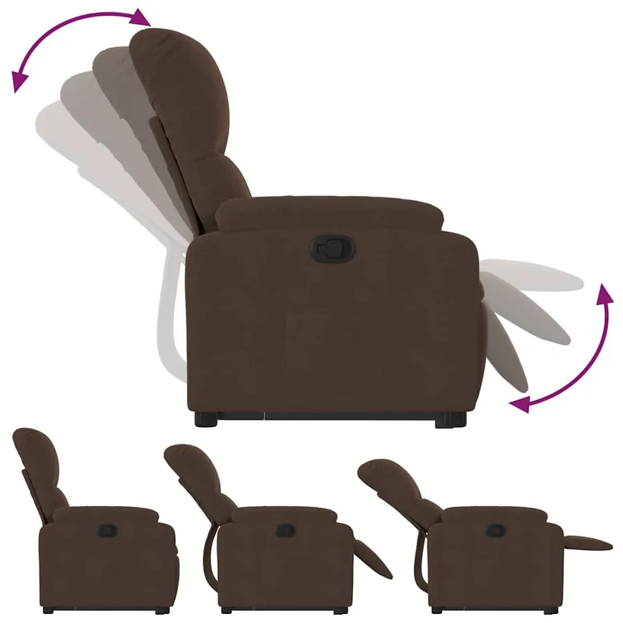 Fauteuil inclinable marron tissu microfibre - 7