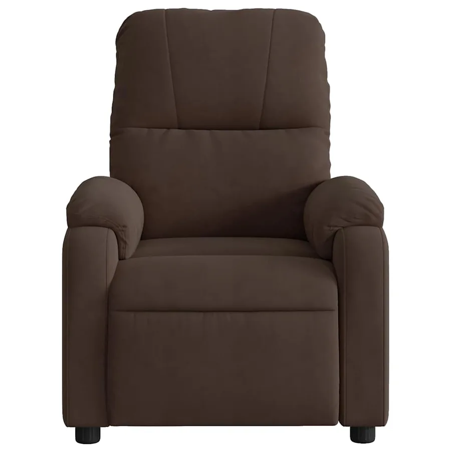 Fauteuil inclinable électrique marron tissu microfibre - 9