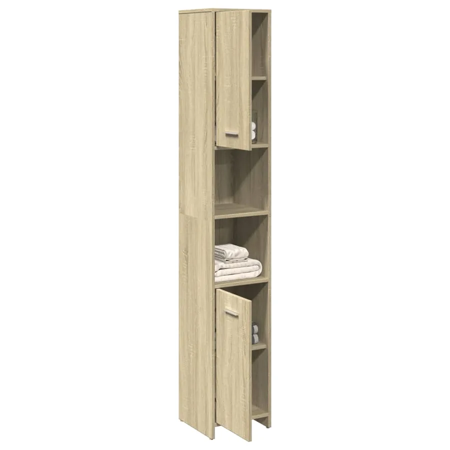 Armoire de salle de bain Chêne sonoma 30x30x183,5 cm Aggloméré