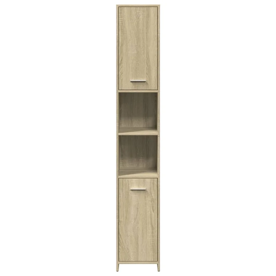 Armoire de salle de bain Chêne sonoma 30x30x183,5 cm Aggloméré - 4