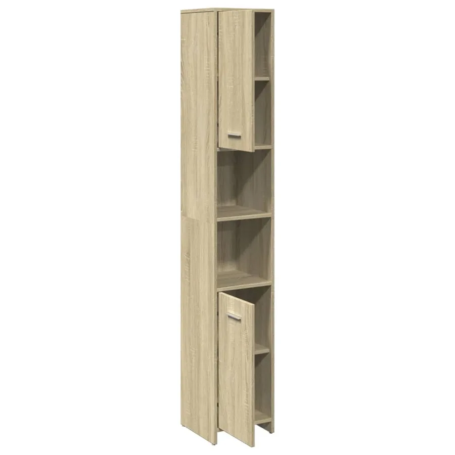 Armoire de salle de bain Chêne sonoma 30x30x183,5 cm Aggloméré - 5