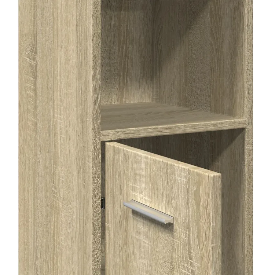 Armoire de salle de bain Chêne sonoma 30x30x183,5 cm Aggloméré - 8